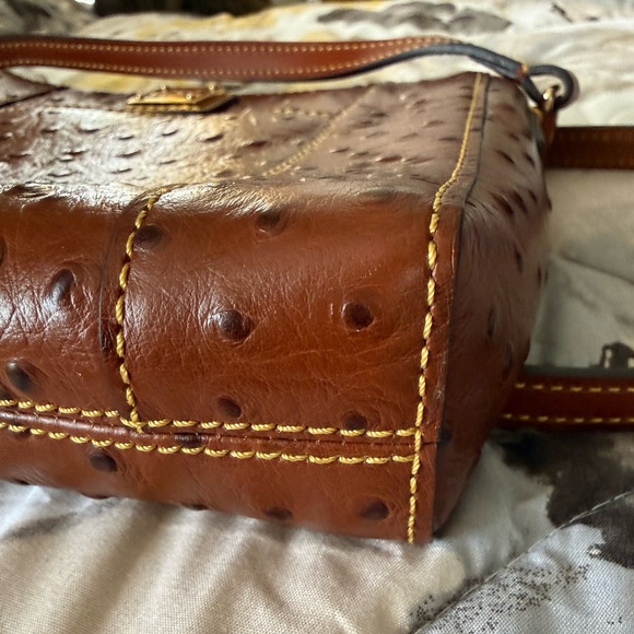 Dooney & Bourke Ostrich-Embossed Tan Crossbody Bag - Picture 6 of 10